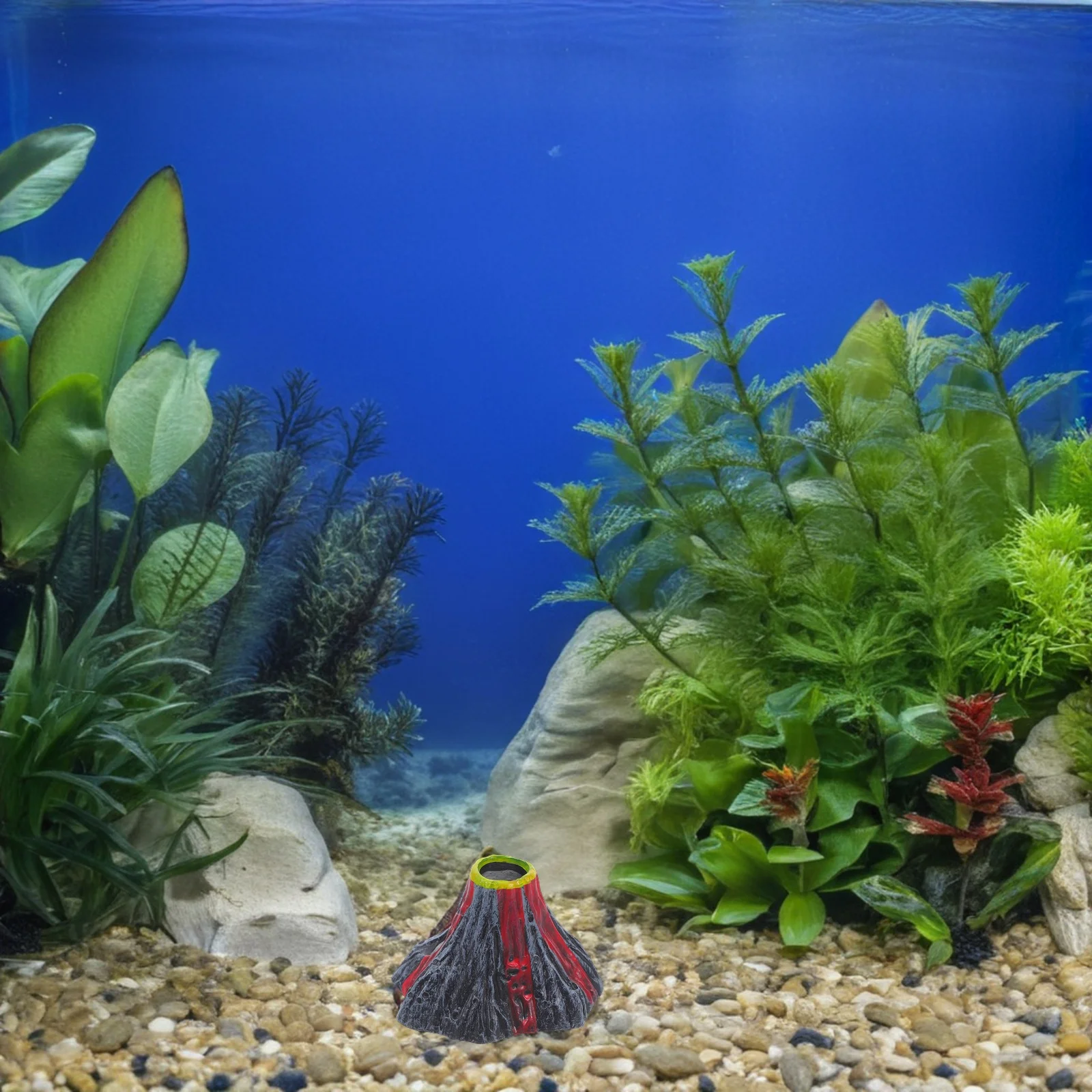 

5Pcs Aquarium Volcano Ornament Realistic Texture Fish Tank Decor Durable Resin Material Creative Design Versatile Placement