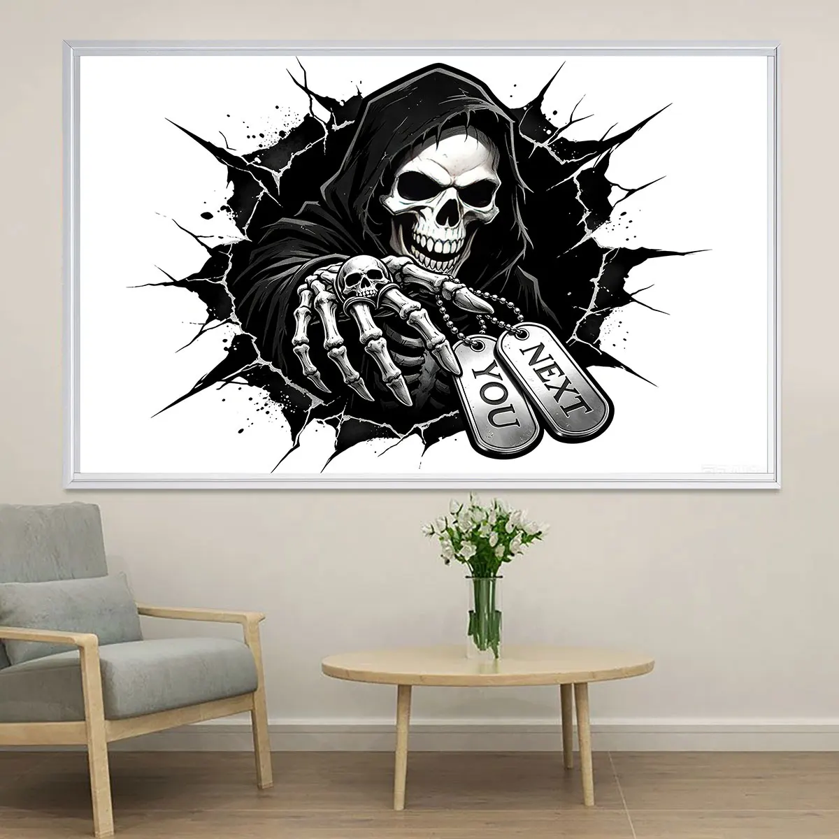 1pc skeleton Grim Reaper wall sticker cyclical flat wall sticker living rooms bedrooms
