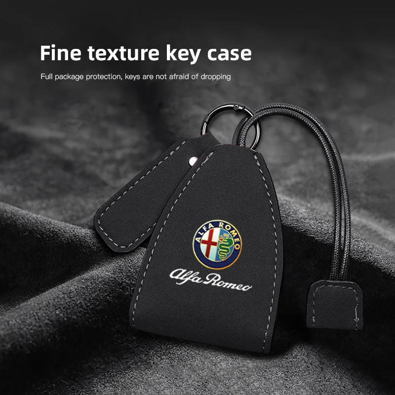 

2026 Горячая автомобильная наклейка Alfa Romeo, выбранная пушистая кожаная сумка для ключей для Alfa Romeo Giulietta GT 159 147 156 Mito Brera Giulia F1
