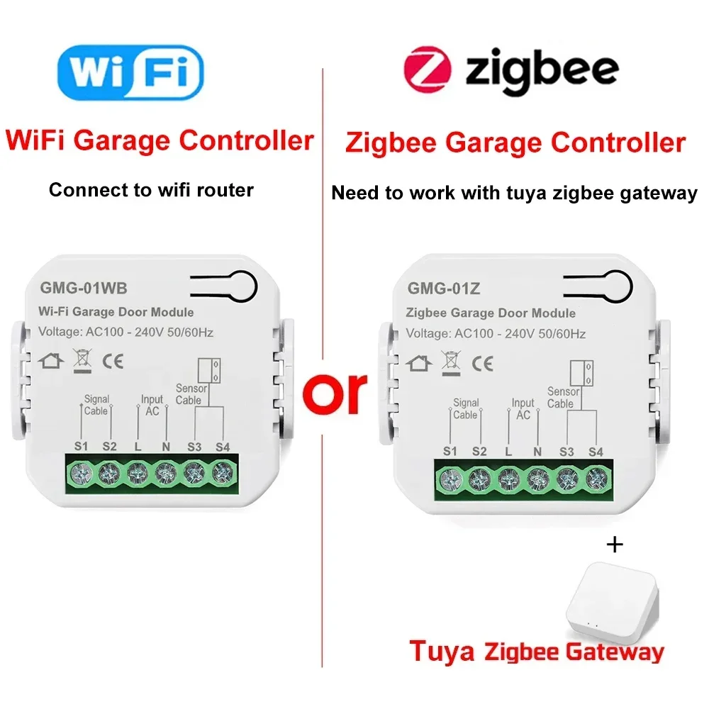 Tuya WiFi Zigbee Smart Garage Door Controller Opener Universal Garage Door Control Switch Voice Control for Alexa Google home