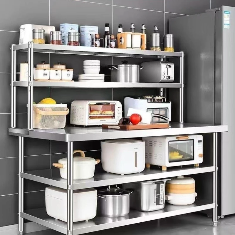 

Kitchen Seasoning Table Workbench Commercial Chopping Board Operating Table Shelf Stove Stainless Steel Desktop Shelf