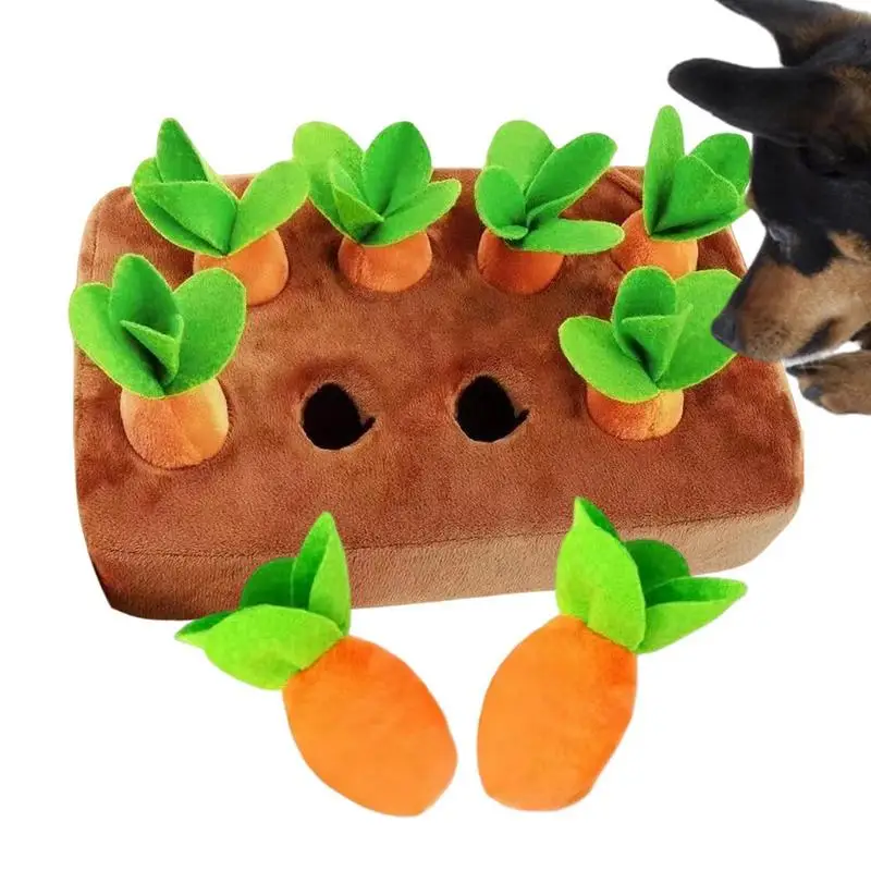 Pet Carrot Plush Toys Interactive Tooth Cleaning Toy Plush Vegetable Field Chew Toy Sniff Training Food Toys Dog Toys