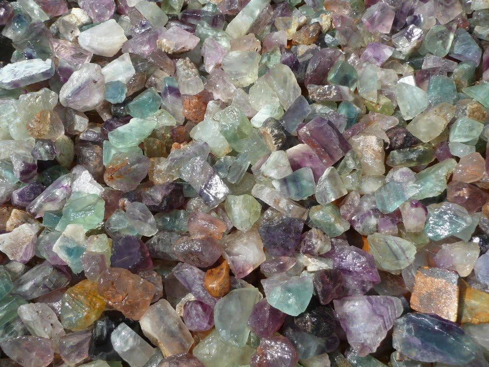 500g Natural Rainbow Fluorite Raw Crystals Bulk Rough Stones for Meditation Chakra Balancing Witchy Decor