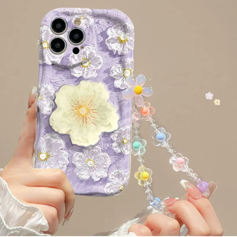 Flower Phone Chian Case for Infinix Note 30 40 GT 20 Hot 40 Pro 30I 40i 30 Play Zero 30 Smart 8 7 TECNO Spark 20 20C Wave Cover