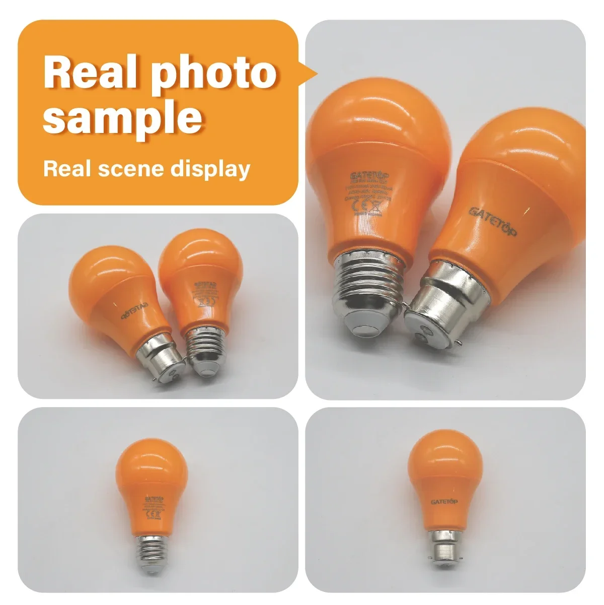 4–20 Stück orangefarbene LED-Dekorationslampen, 8 W, 640 lm, AC100–240 V, E27, B22, energiesparende Lichter, für Zuhause, KTV, Party, Hof, Bühnendekoration – Detail 8