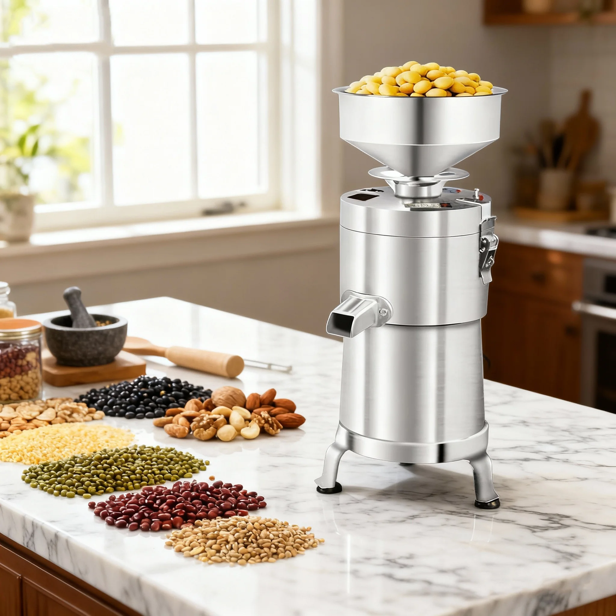 صانع حليب الصويا التجاري لا حاجة إلى فلتر ماكينة طحن حبوب الصويا الأوتوماتيكية لمطعم الإفطار المنزلي