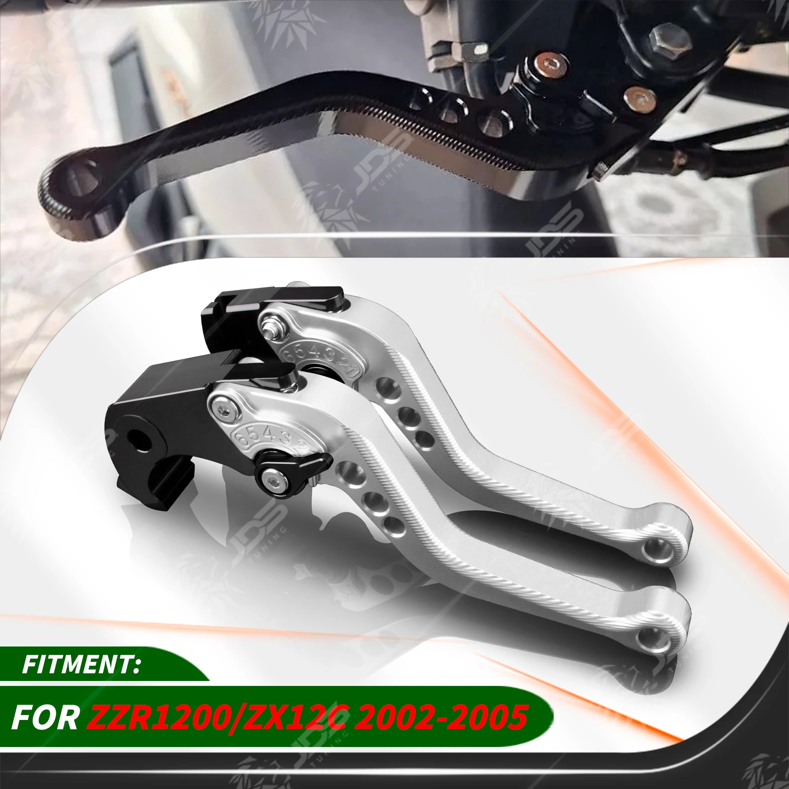 For Kawasaki ZZR1200/ZX12C 2002-2005 Sport Short Brake Lever Set Adjustable Handle Levers Three-Fingers Accessories Parts