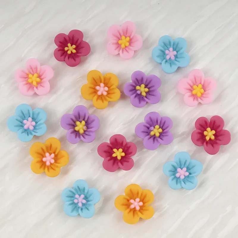 30/100pcs Mini Flower Nail Art Resin Patch Accessories DIY Resin Craft Handmade Materials Flatback Earrings Scrapbook Decor