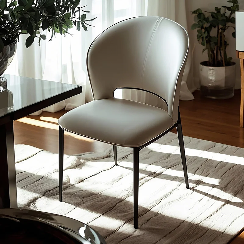 

Modern Simple Leather Dining Chair High Quality for Commercial Residential Use for Luxury Hotels Popular Cafes Apartments Chair
