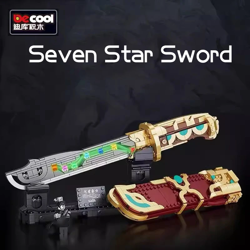 DECOOL Three Kingdom Seven Star Sword Building Blocks Cao Cao Luminous Weapon Katana Bricks Toys For Children Boys Gifts