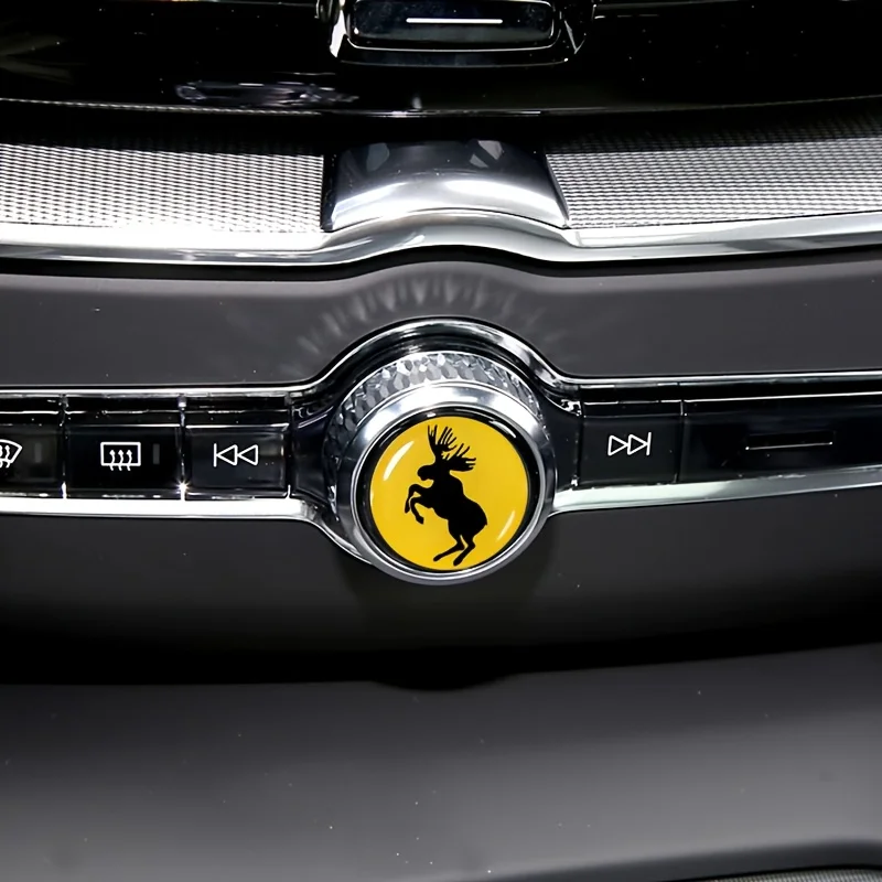 Adesivo decorativo para botão de controle interior com logotipo de alce euro-asiático para Volvo S60 S90 XC40 XC60 XC90 V60 V90 C40