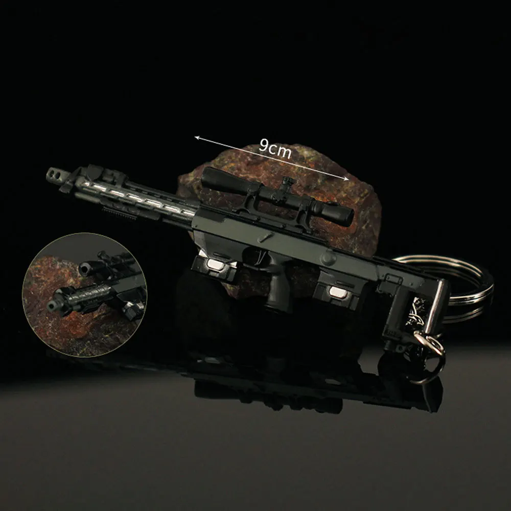 9cm Mini Stopowy Wisiorek Mała Karabinowa Karabinka Snajperskiej DSR-1 Model Pistolet Brelok Ozdoba Figurki Akcji Prezenty Kolekcje Zabawki dla Dzieci ZG420