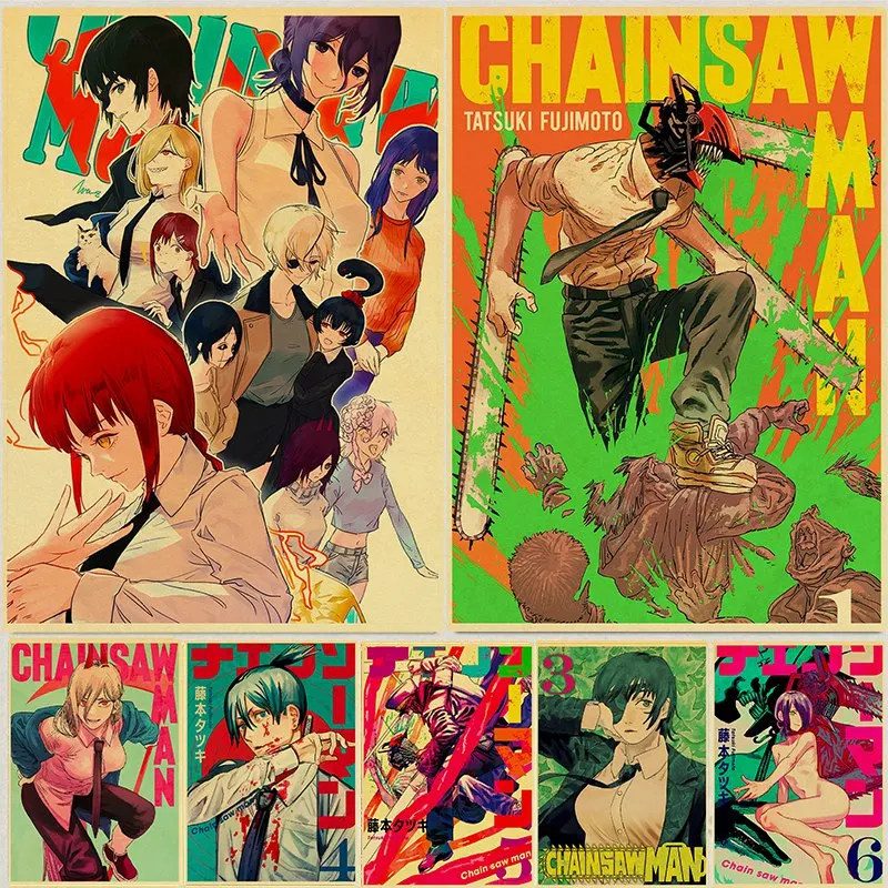 

32Style Choose Hot Anime Chainsaw Man Print ,Art Canvas Poster For Living Room Decoration, Home Wall Picture