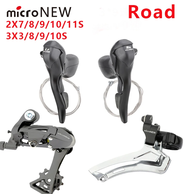 

MicroNEW Road Bike Shifters 3X7/8/9/10/11 Speed Brake Lever Bicycle 2x7 2x8 2x9 2x10V Derailleur Road Transmission Groupset