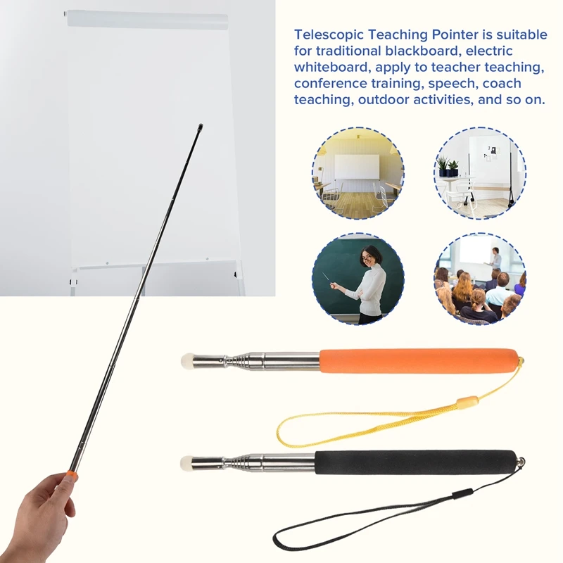 4Pcs Telescopic Pointer Stick With Hand Lanyard Teacher Pointer For Classroom Retractable Pointer Whiteboard Pointer