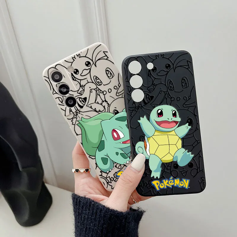 Cartoon Pokemon Squirtle Anime Phone Case For Samsung Galaxy S25 Ultra S24 S23 S22 Plus S21 S20 FE S10 S25Ultra s24FE Case Cover