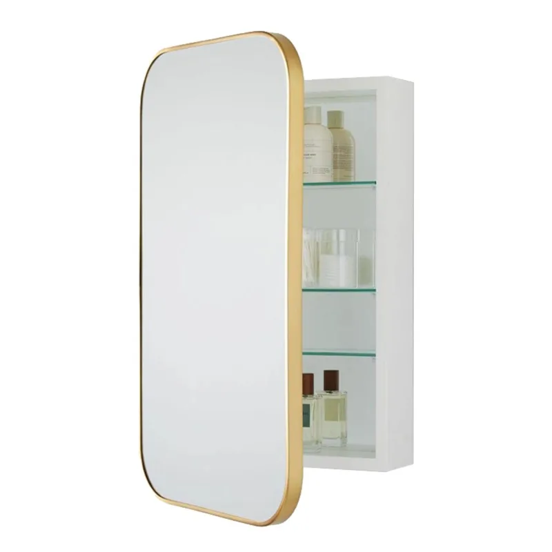 

Customized bathroom mirror cabinet Wall-mounted bathroom mirror case Intelligent charging with paper drawing port