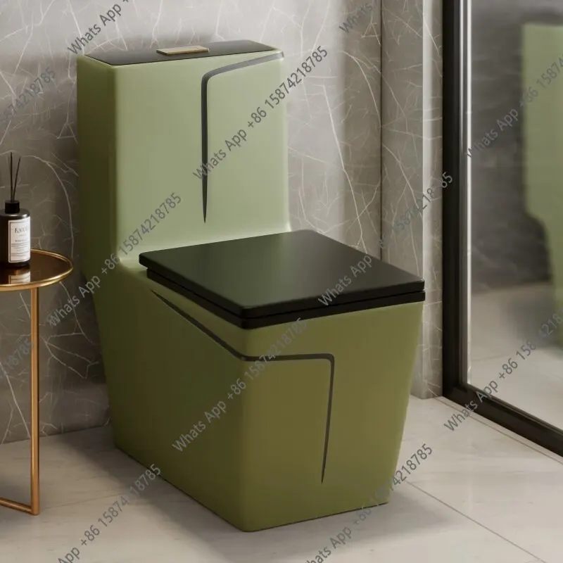 

Retro green ceramic toilet household bathroom deodorant water-saving siphon new toilet medieval toilet
