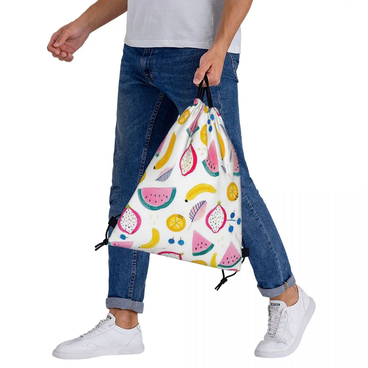 Mochilas de ensalada de frutas, bolsas con cordón portátiles de moda, paquete de bolsillo, bolsa deportiva, bolsas de libros para estudiantes de viaje