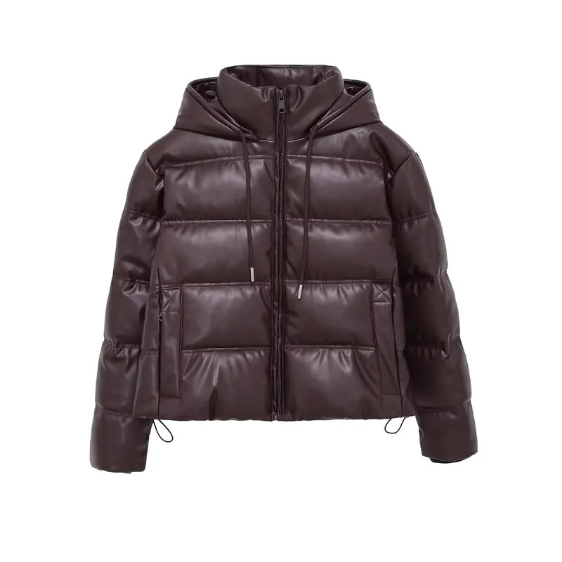 Warmth Women's Faux Leather Jaet Coat Long Sve Windproof Autumn Winter New Arrival Outerwear Casual Sli Zipper Closure