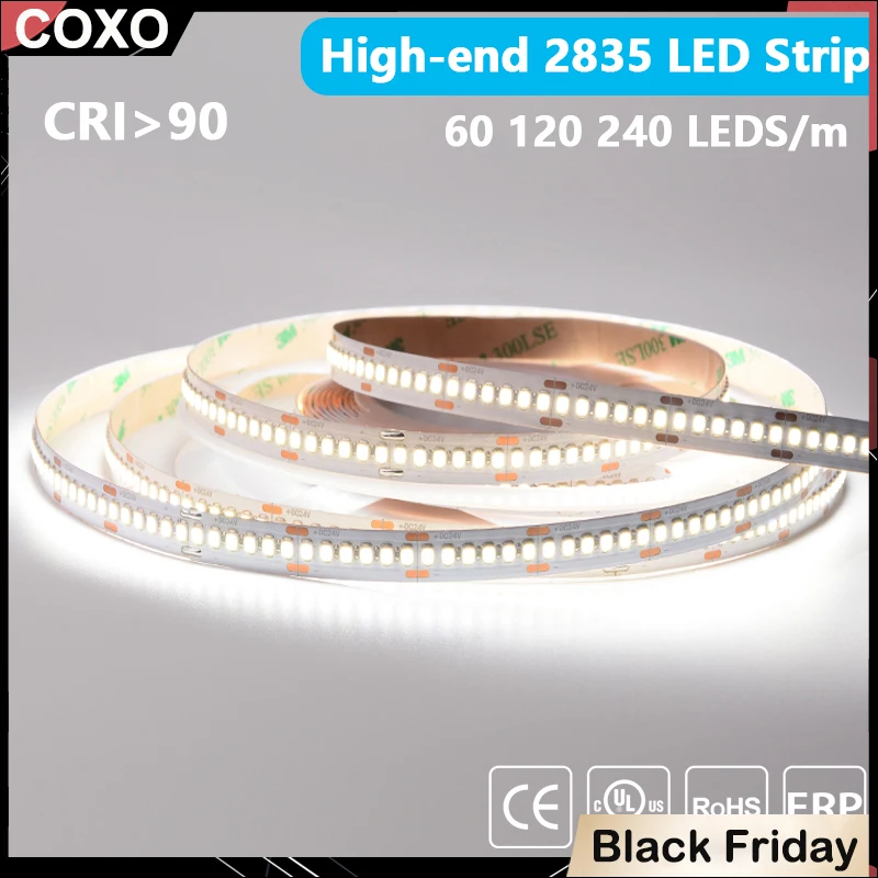 yZ[z5[gnCGh2835 ledXgbvCg60/120/240 leds/m 16.4ft_ȃ{lede[vRA90 SMD2835 ledCg3000k-6000k DC12V 24v