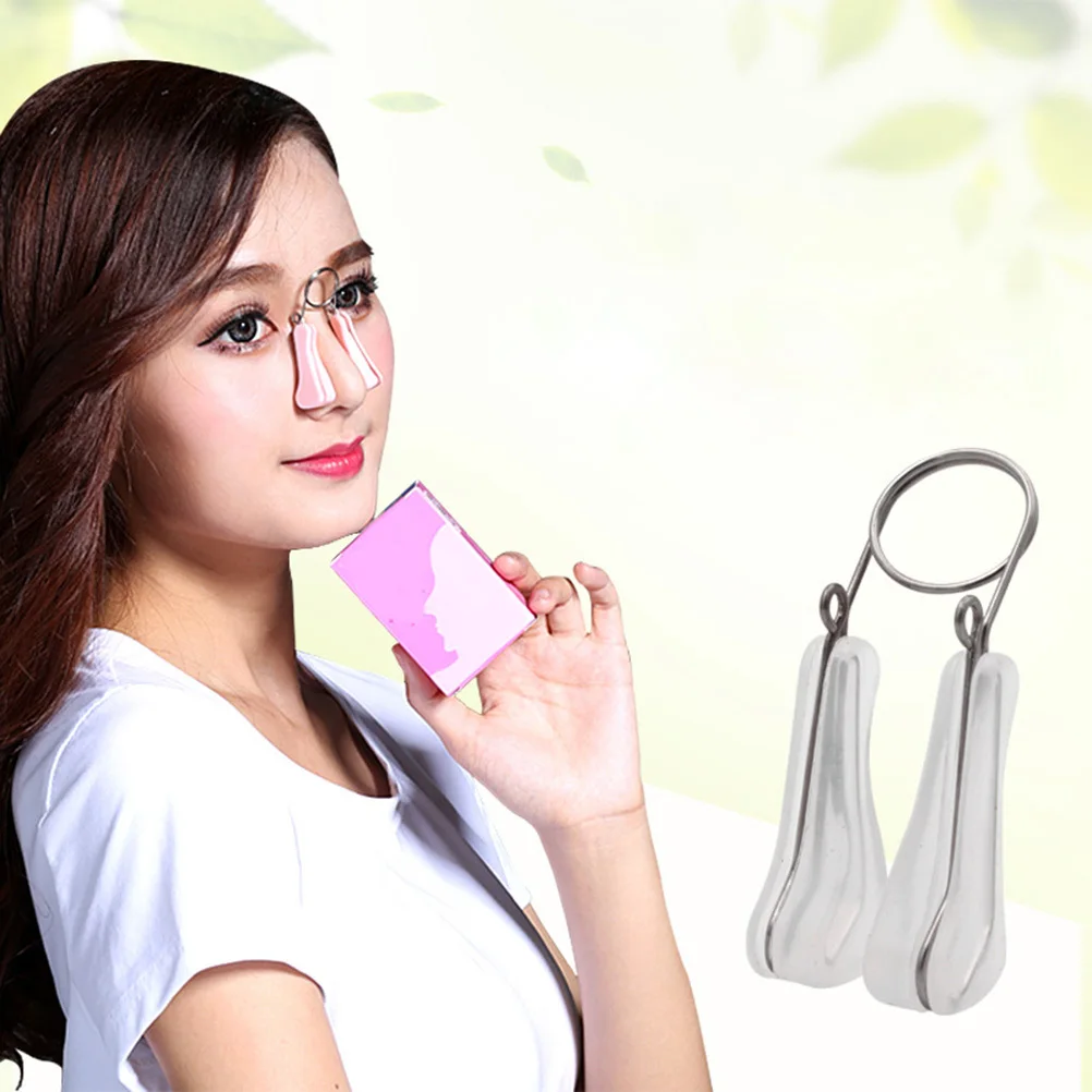 

2Pcs Nose Shaping Shaper Straightening Bridge Corrector Beauty Tool White Pink Durable Nose Bridge Clip