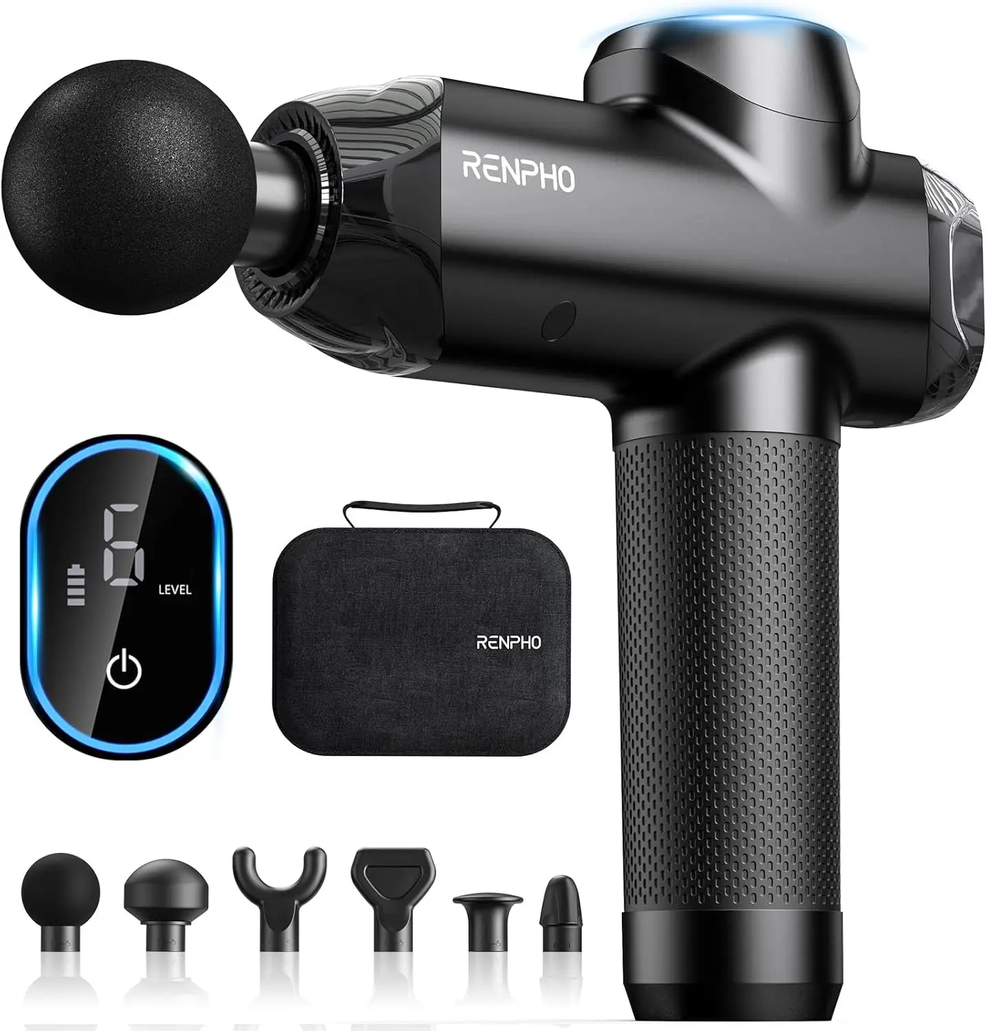 

Percussion Massage Gun Deep Tissue 12mm Amplitude, Portable Handheld with LED Touch Display, FSA HSA Eligible, Dad Gifts