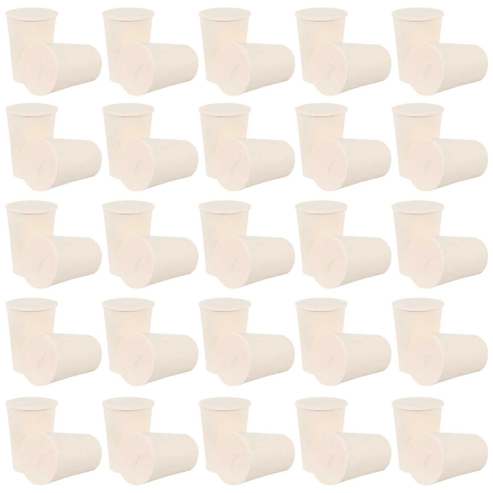 

50 pcs Rubber Stopper Bottle Plugs Tapered Flask Sealing Hole Vacuum Lab Glass Mouth Pipe Mouth Non Aggressive Solutions