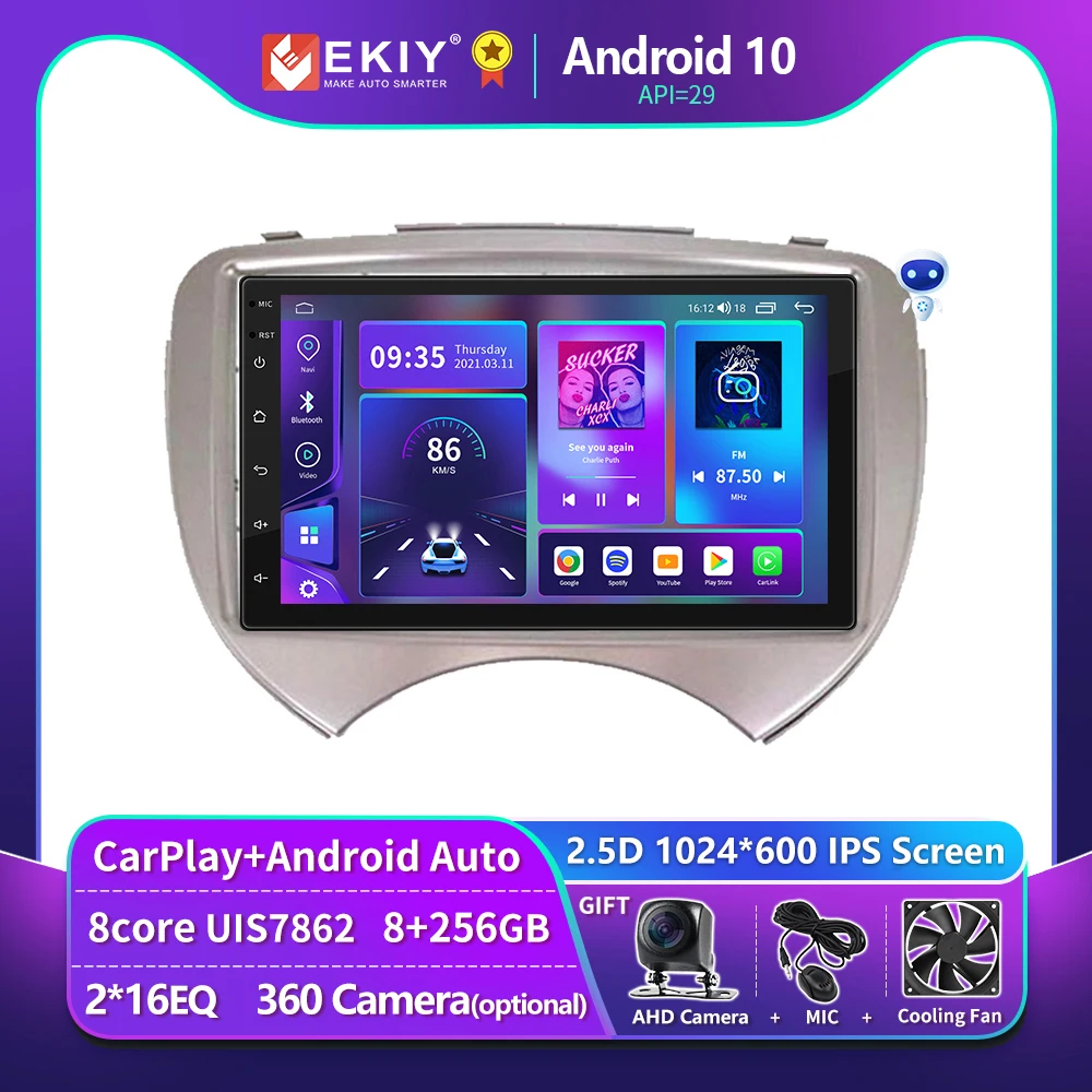 

EKIY T900 For NISSAN Micra March (K13) 2010 2011 2012 2013 Android 10 Car Radio Multimedia Video Navigation GPS CarPlay No 2 Din