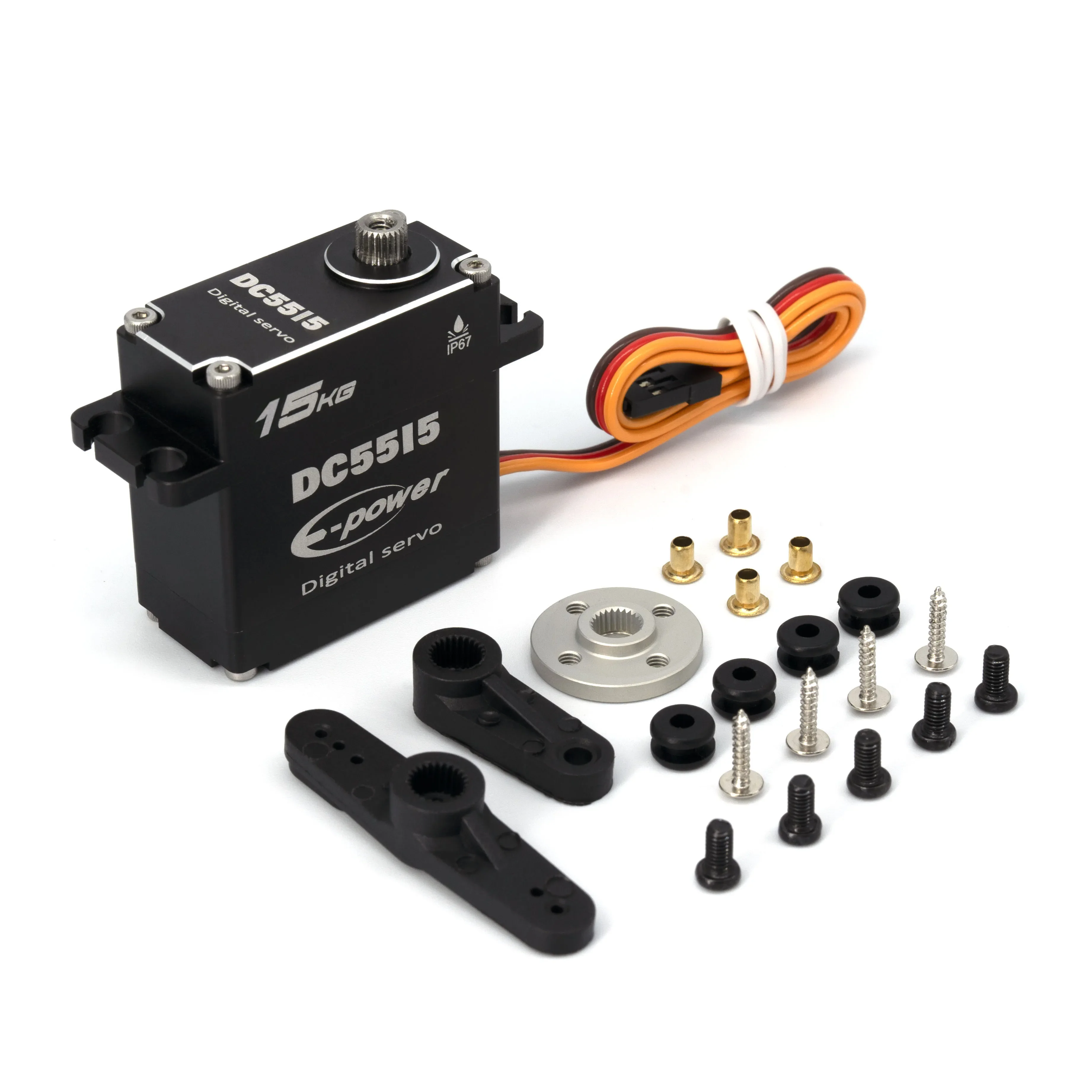 Servo Waterpoof D5515 180 ° 270 °   360 °   Caixa de alumínio transmissão de aço inoxidável alto torque para 1/6 1/8 1/10 1/12 rc carro diy