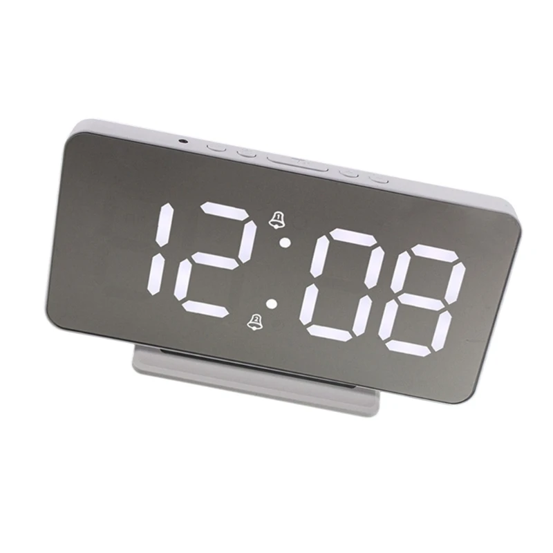 Bedside Clock com alarmes duplos Data leitura temperatura Display LED diminuído