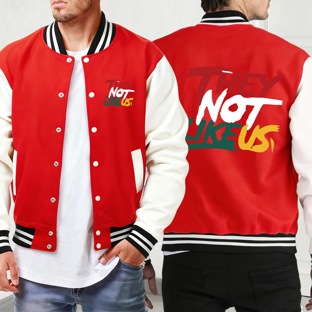 

They Not Like Us Creativity Prints New Baseball Jersey Mens Button Retro Jackets Street Oversized Veste Autumn Sport Menswear