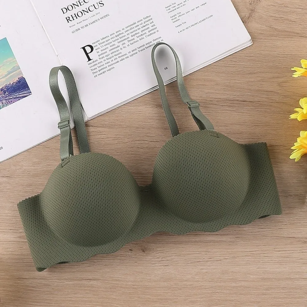 Trendy Comfort Seamless Bra Adjustable Anti-sagging Push Up Bras Candy Color Lifting Back Smoothing Bras for Women Women