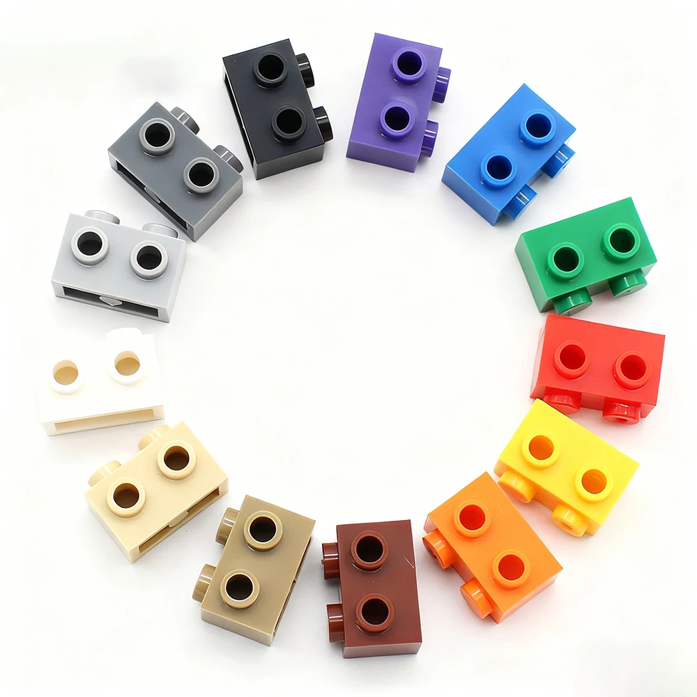 Blocs de Construction MOC 11211, 40 pièces, brique modifiée 1x2 avec goujons compatibles, assemblage de particules, jouets de Construction, cadeaux de noël