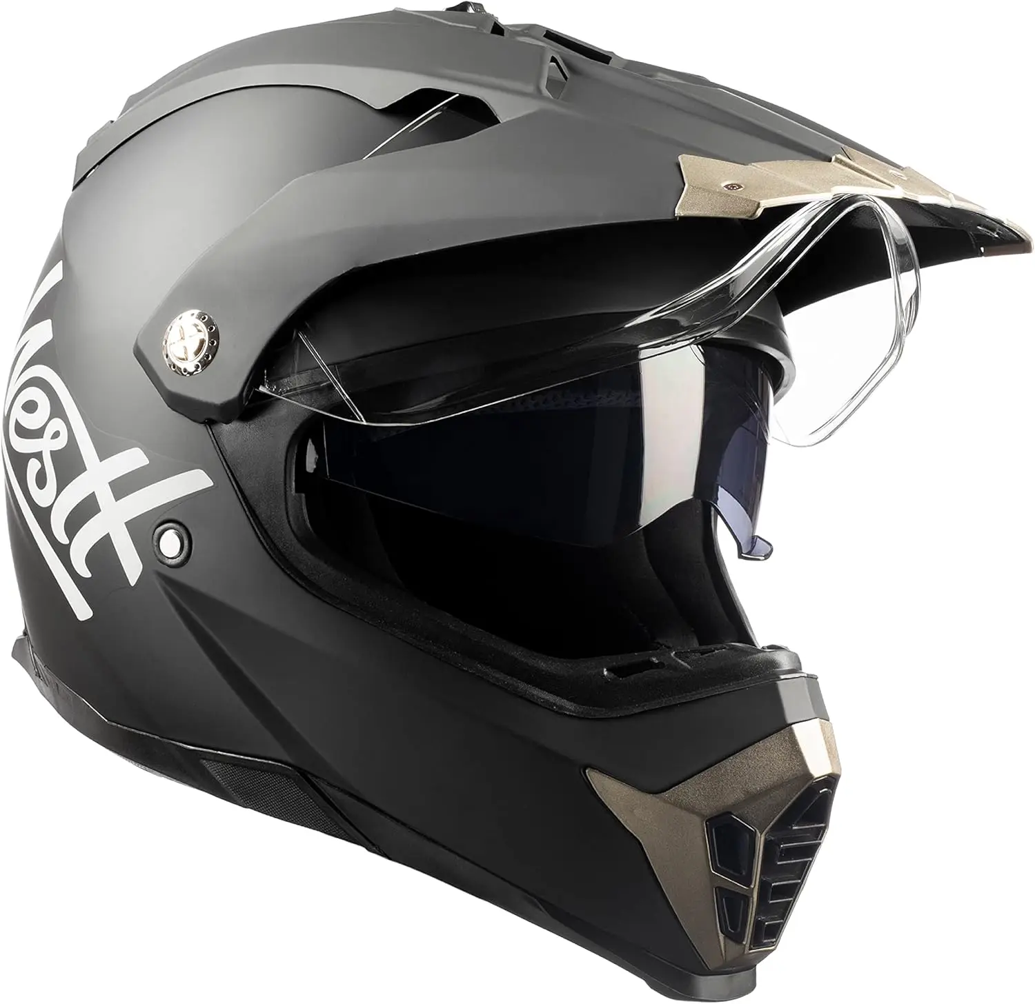 Dual Sport Motorcycle Helmet Off-Road Helmets for Adults, Dual Visor Motorcycle Helmet - Full Face ATV UTV Helmet Dirt Bike Moto