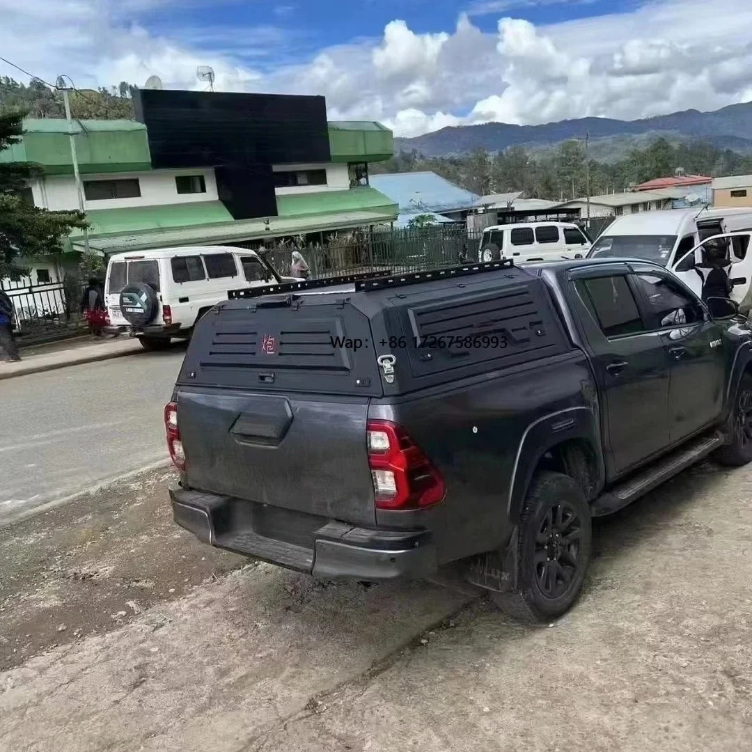 

Custom Pickup Truck Bed Canopy with Roof Rack/ Tent/side Tool Box /sliding Window with Roof Rack
