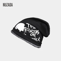 NUZADA Knitted Bonnet Caps Man Winter Skullies Beanie Hat Keep Warm Female Casual Fashion Solid Unisex Internal Plush Cold Hat