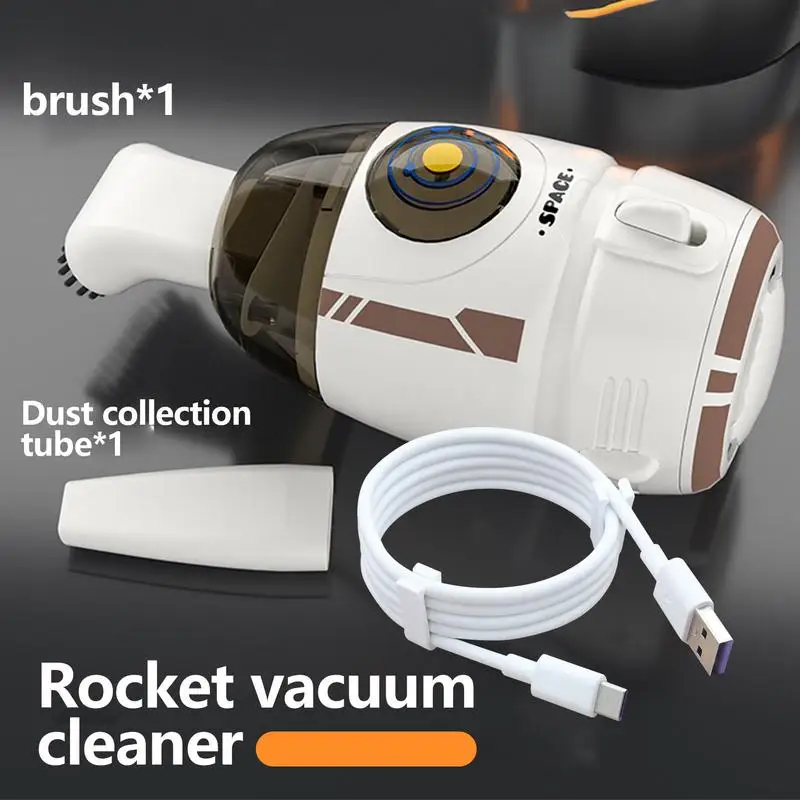 Table Dust Vacuum Cleaner Rocket-Shaped Handheld Vacuum Cleaner Strong Suction Desktop Cleaning Tool For Removing Pet Hair Daily