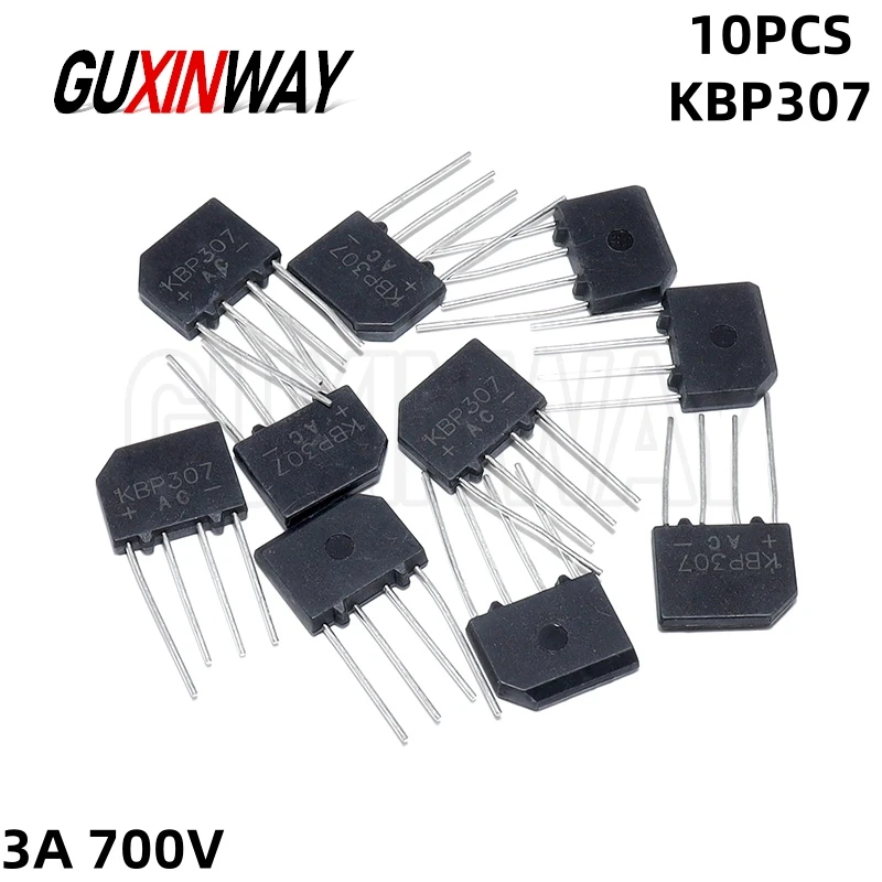 10 peças kbp307 dip4 diodo de potência eletrônica componentes ponte de diodo retificador 3a 700v conjunto kit de imersão através do furo