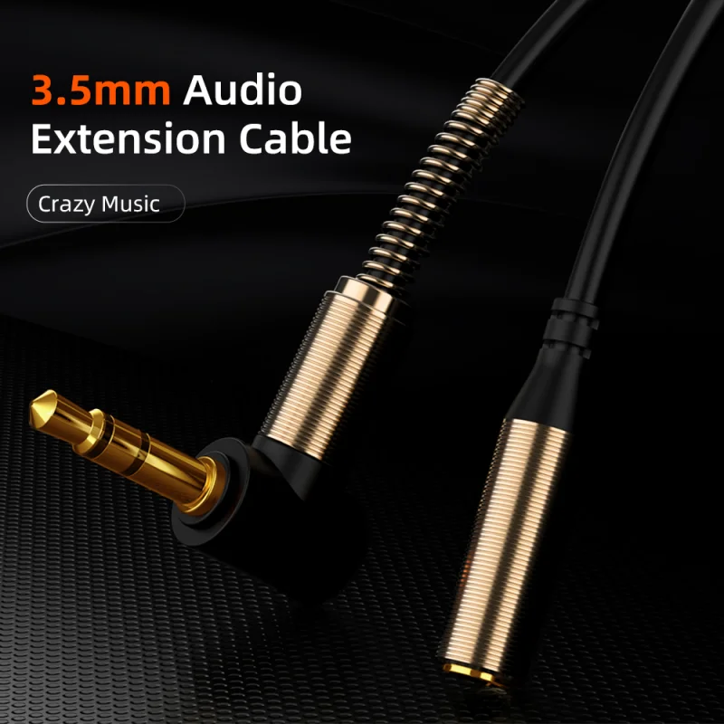 Audio 3.5Mm Jack Aux Audio Male To Female Elbow Extension Cable 90 Degree Right Angle Auxiliary Speaker Cable for Pc Headphone