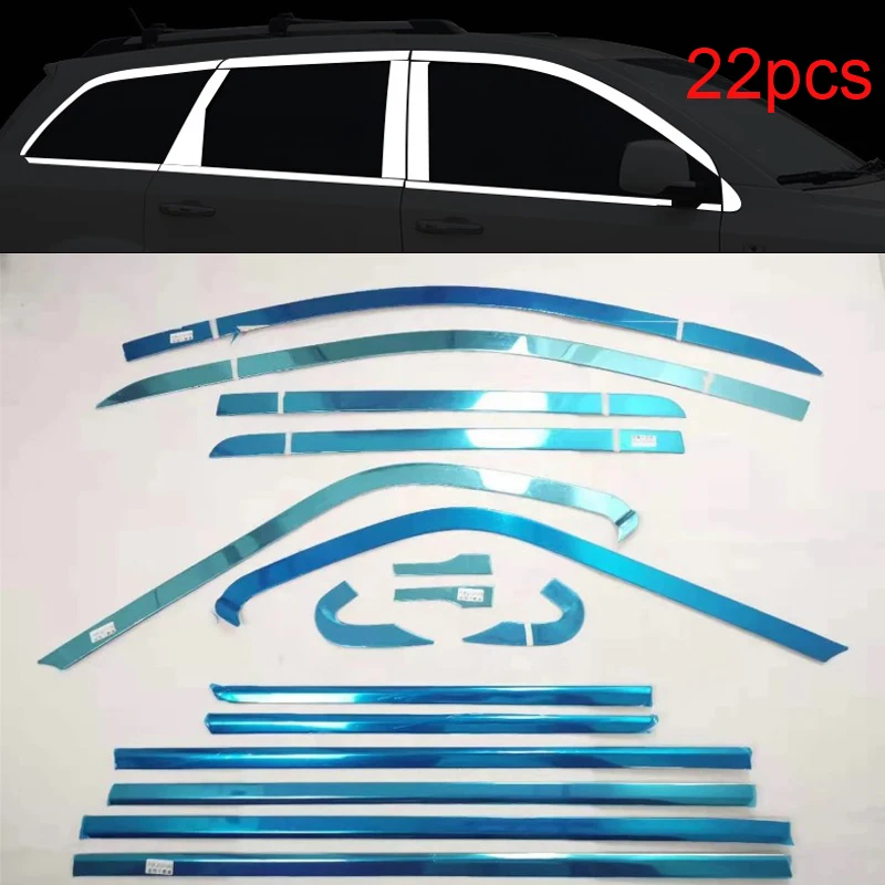 

For Dodge Journey 2009-2016 22PCS Stainless Steel Car Window Trim Cover Exterior Body Decoration Car Styling Auto Accessories