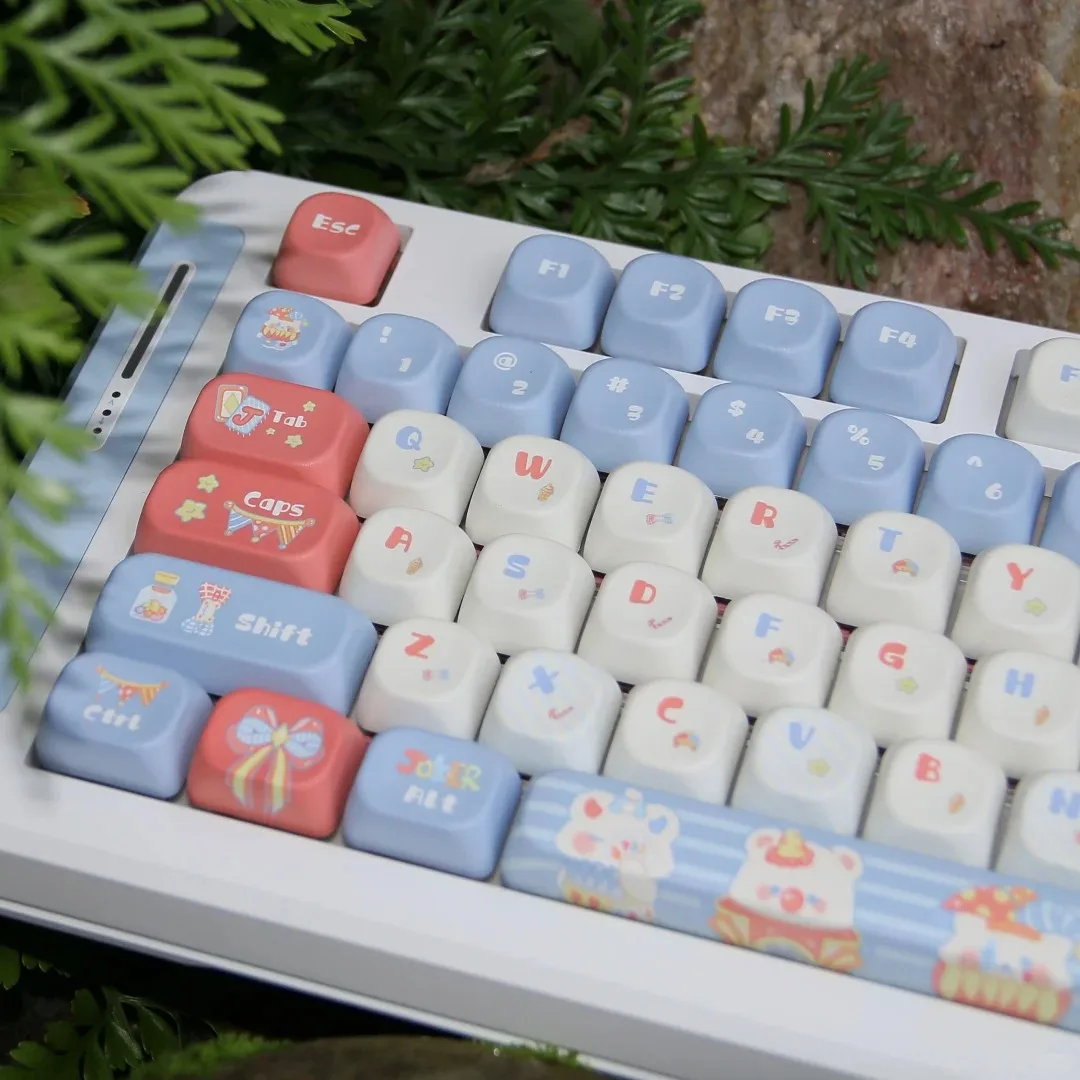 Clown Circus Keycap Set PBT Five-Sided Thermal Sublimation QX3/Cherry Profile Key Caps for Mechanical Keyboard Cute Keycaps