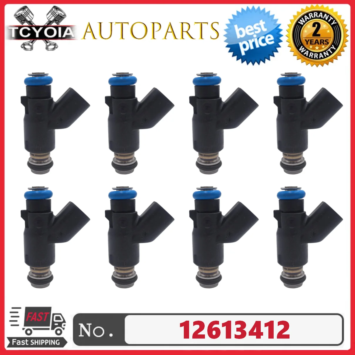 

8pcs/lot 12613412 Fuel Injectors Fits For Chevrolet Express 2500/3500 4.8L 6.0L 6.6L 2010~2017 Express 4500 6.0L 6.6L 2010~2016