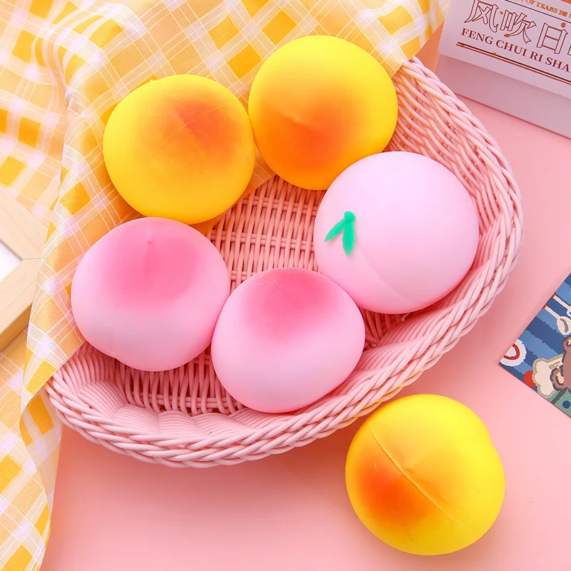 Anti estresse diversão macia bola de pêssego alívio do estresse brinquedo crianças adulto fidget squishy antiestresse criatividade brinquedo sensorial presente
