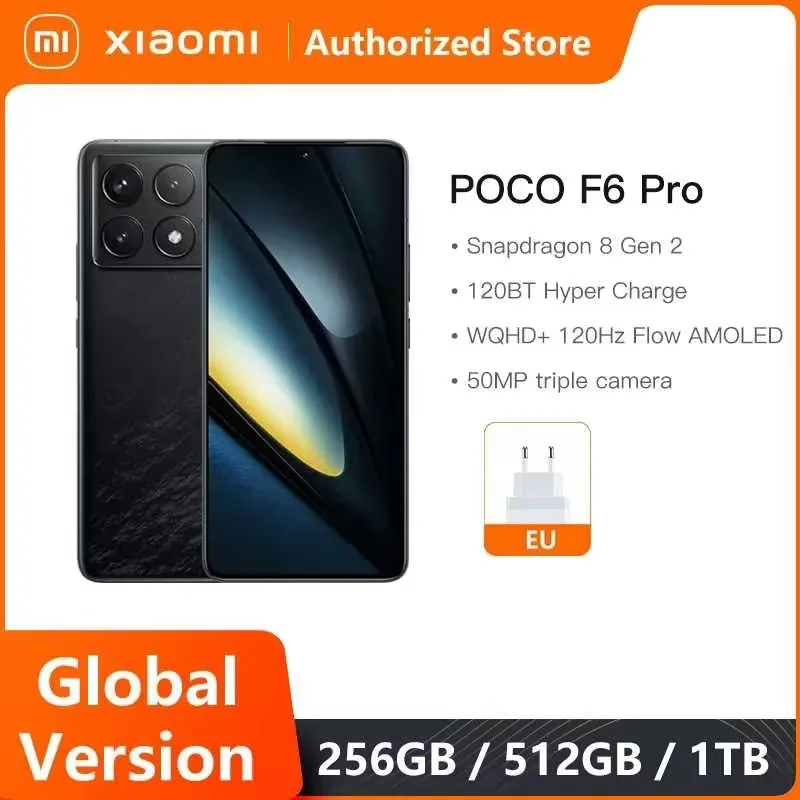 POCO F6 Pro Global Version Smartphone Snapdragon® 8 Gen 2 WQHD+ 120Hz Flow AMOLED display 120W Hyper Charge 50MP triple camera