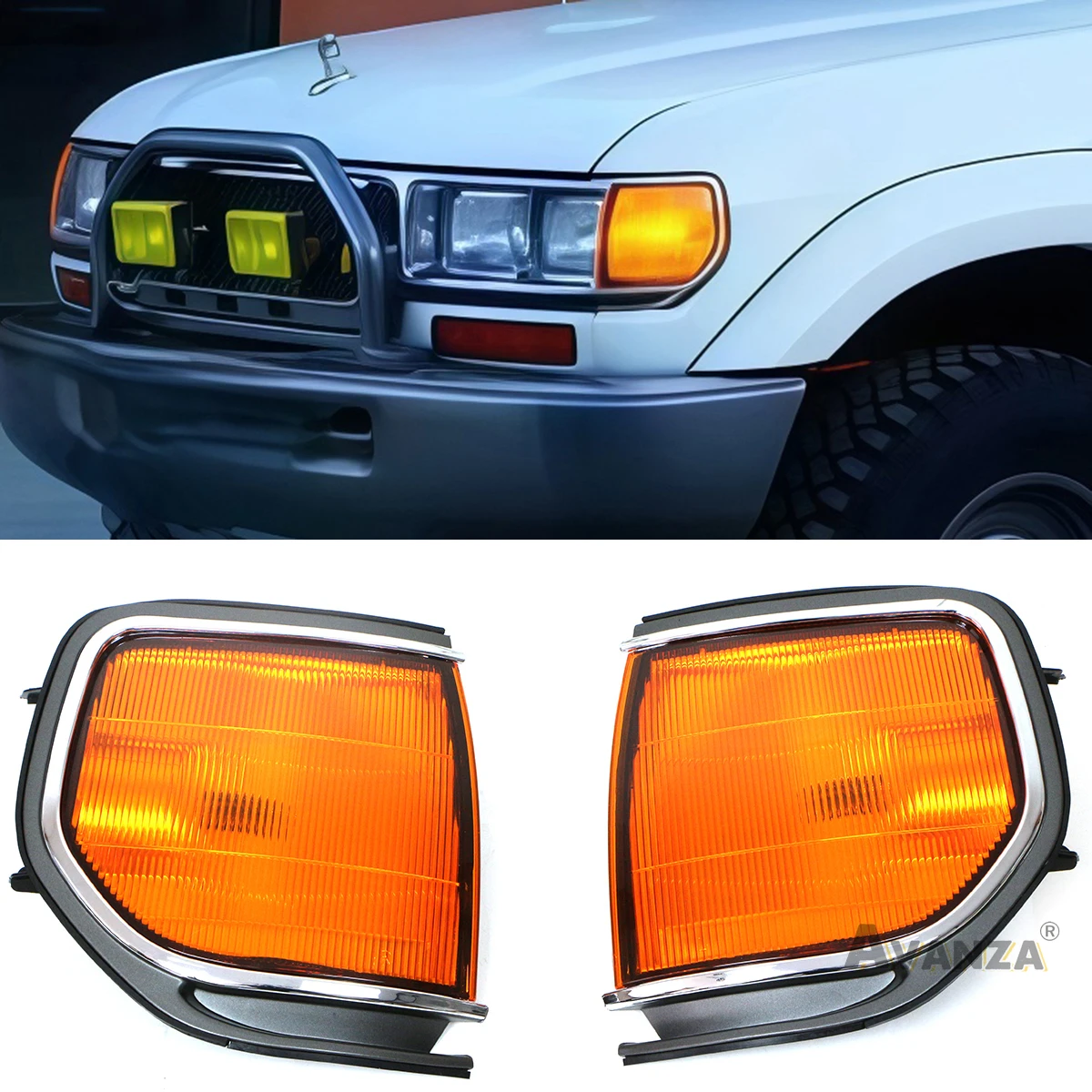 

Угловой светильник переднего бампера для Toyota Land Cruiser LC80 FJ80 1990-1997 гг.