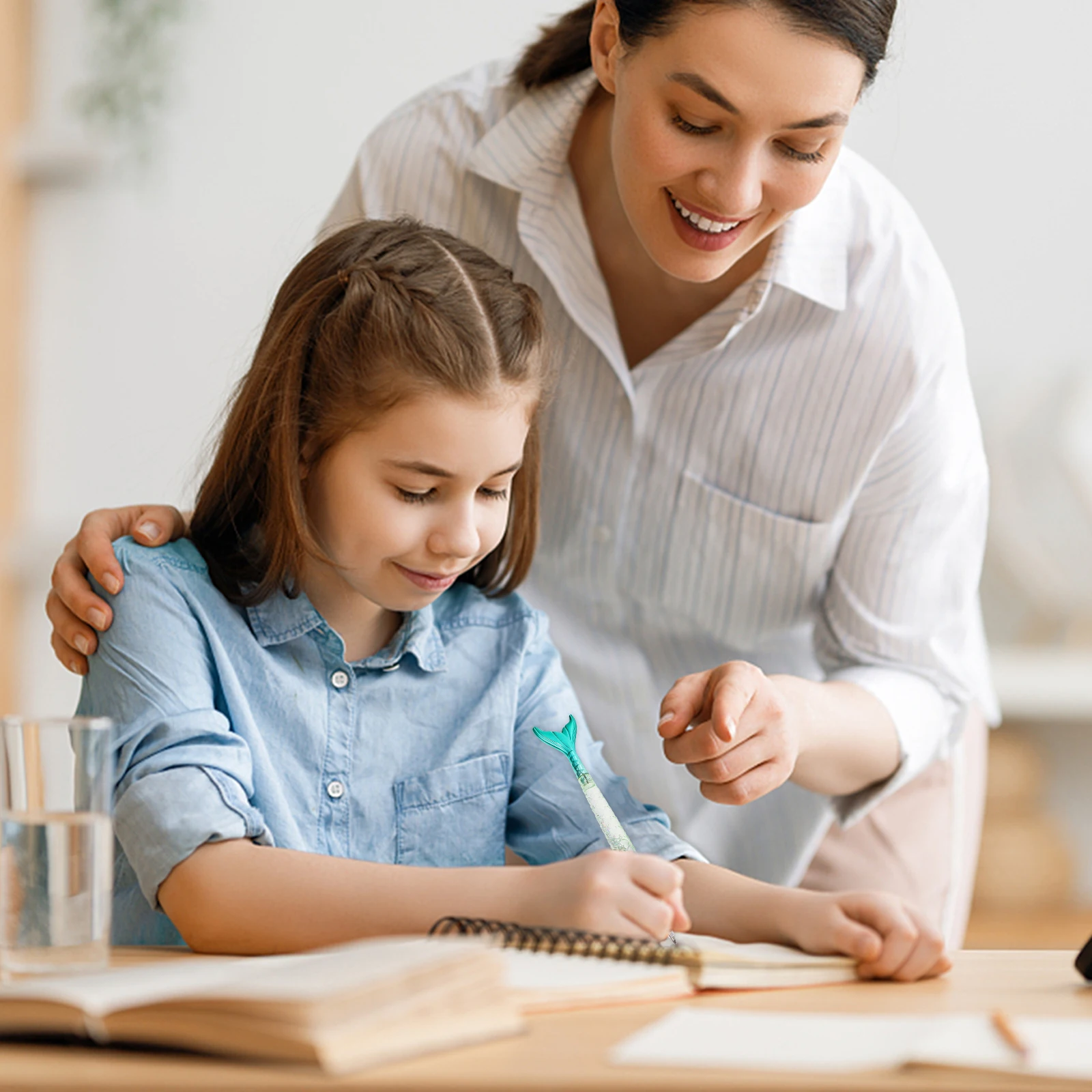 

4Pcs Mermaid Gel Pens for Students Bite-Resistant Writing Pens with Adorable Appearance for Drawing Student Stationery