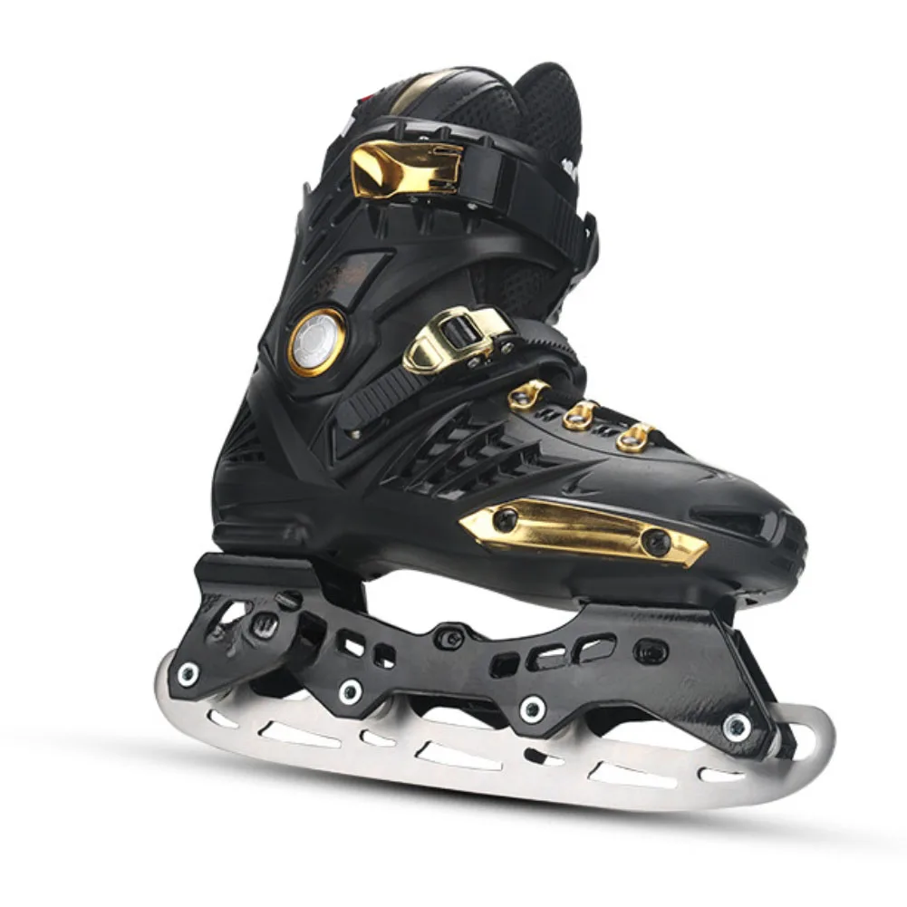 Ice Skates Shoes Blades 253/290mm Children/Adults Aluminum Alloy Blades With Side Bushings For Inline Skate Shoes Accessories