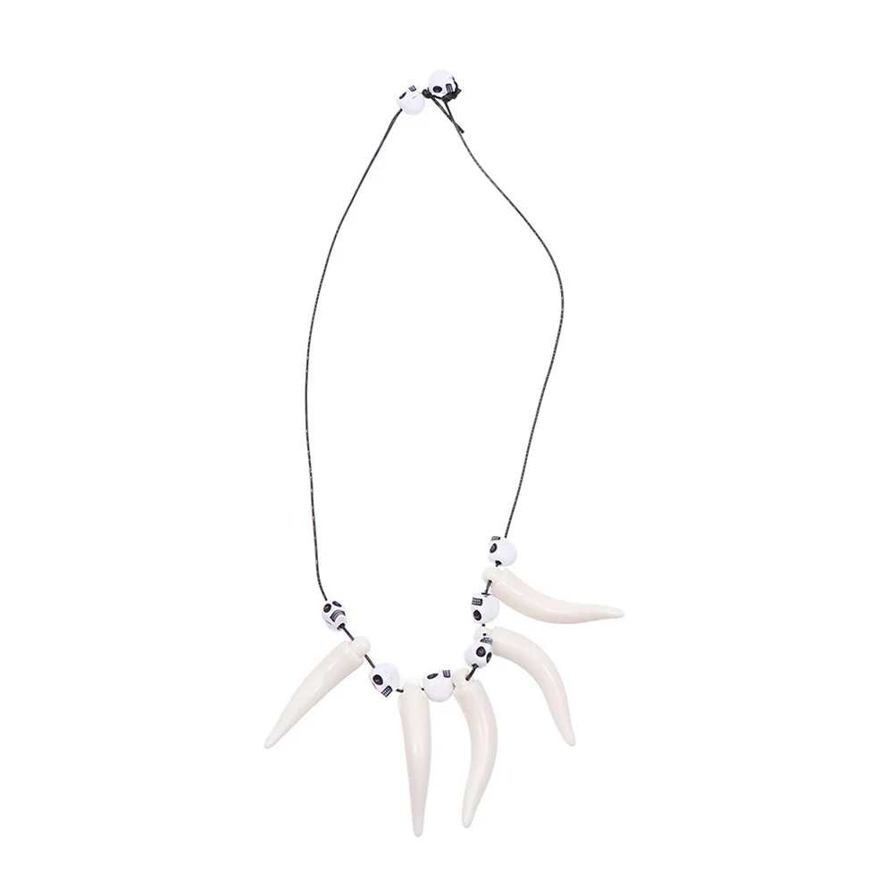 

3 шт., костяное ожерелье, браслет, набор, кулон в виде зубов волка, комплект ювелирных изделий для Хэллоуина, аксессуары для косплея, украшение