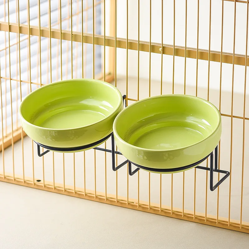 

Миска для животных Cerc Gourd с крючком и железной подставкой для кошек и собак, маленькая миска для котят и щенков, лоток для корма